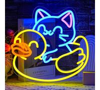 LULANMP Cat Neon Sign for Wall Decor Duck Neon Light Animal LED Neon Sign USB Powered LED Neon Light for Bedroom Zoo Pet Shop Cat House Decoration(13.5"*12.9")