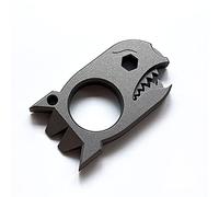 LULAOLIU EDC Crowbar with Bottle Opener Wrench Titanium Pry Bar Multi-Tool Shark Bag Pry Bar for Outdoor Camping Hiking Fishing (Grey)