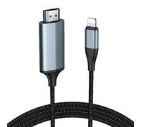 lulaven HDMI cable for iPhone,1080P digital AV cable for TV projector screen compatible with iphone 13 12 11 SE XS XR X 8 7 /iPad, Plug and Play, Grey 2.0M