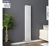 Lulea 1600 x 270mm White Double Rectangular Panel Vertical Radiator