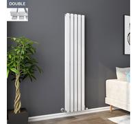 Lulea 1600 x 340mm White Double Rectangular Panel Vertical Radiator