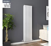 Lulea 1600 x 410mm White Double Rectangular Panel Vertical Radiator