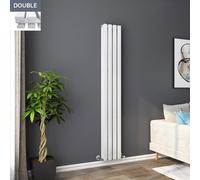 Lulea 1800 x 270mm White Double Rectangular Panel Vertical Radiator