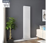 Lulea 1800 x 410mm White Double Rectangular Panel Vertical Radiator