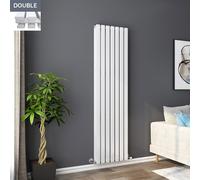 Lulea 1800 x 480mm White Double Rectangular Panel Vertical Radiator