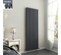Lulea 1800 x 620mm Anthracite Double Rectangular Panel Vertical Radiator