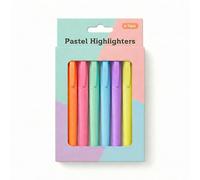 luleakallax AKSEL - Pastel Highlighters - 6 pack - Soft Pastel Highlighter Pens - Assorted Colours - Colour Coded Bodies - School Office Study Supplies