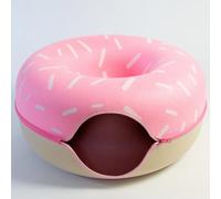 Luli & Cat Sprinkled Donut Cat Tunnel Bed - Large Cat Tunnel Hideaway Caves for Indoor Cats