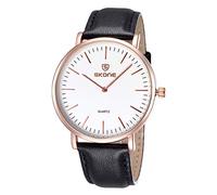 LULI Simple And Classic Unique Design Casual Two Pointer Round Dial PU Leather Band Quartz Wrist Men Watch (Size : Ca6513bw)