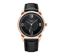LULI Unique Design Men Simple and Classic Business PU Leather Band Quartz Wrist Watch Luminous Points (SKU : Wa4201bb)