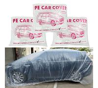 LuliKa 3 Packs Disposable Car Cover Clear Plastic Car Cover Universal Rain Dust Garage Cover with Elastic Band Large (15.7FT x 24.6FT)…