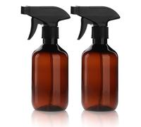 lulir Amber Spray Bottles, 2Pcs 300ml Empty Spray Bottles for Cleaning, Mist Water Spray Bottle for Hair and Gardening, Adjustable Trigger Sprayer with Spray Stream Settings