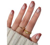 lulir Gel Nail Stickers, 16 Pcs Cured Gel Stickers for Instant Mani - No Lamp Needed, Nails Art Design Decoration Accessories, Glossy Finish, Lasts Up to 14 Days, Easy to Apply,Red