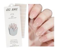 lulir Gel Nail Stickers, 20 Pcs Semi Cured Gel Nail Strips Wraps UV/LED Nails Art Design Decoration Accessories, Glossy Finish, Lasts Up to 14 Days, Easy to Apply,Nude Pink