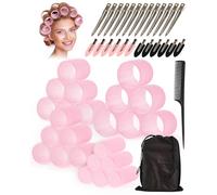 lulir Hair Rollers with Clips 50PCS, Rollers for Hair Volume 4 Sizes | Includes 24 Clips And 4 Roller Sizes (60/48/36/25mm) For Long, Medium And Short Hair, Ideal For DIY Hair Styling