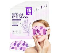 lulir Steam Eye Mask 16 Packs,Lavender Self Heating Eye Mask, Disposable Heated Sleep Eye Mask Dark Circles, Puffy Eyes, Puffiness, Relief Stress Eye Fatigue, Migraine