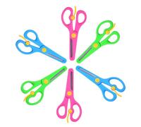LuLiyLdJ 6 x Children's Safety Scissors, Paper Scissors, Craft Scissors, Preschool, Nursery Scissors, Beginner Scissors, Plastic Blade, DIY Crafts, for Ages 2 and Above