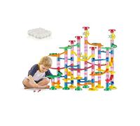 Lulizar Kids Marble Run 133p, Track Building Blocks Toy Set, Learning Toys, Interactive Construction Toys, With 103 Building Pieces, 30 Marbles, For Kids Boys Girls