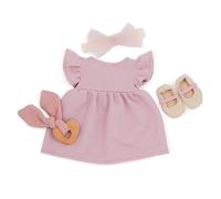 LullaBaby - 14-Inch Baby Doll Clothes - Pink Dress, Headband, Teether & Shoes - Pretend Play 2+ Years- Baby Doll Dress Outfit