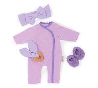 LullaBaby - 14-Inch Baby Doll Clothes - Purple Pajama Onesie - Headband, Teether & Slippers Accessories - Pretend Play 2+ Years- Baby Doll Pajama Outfit