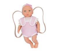 LullaBaby - 14-Inch Realistic Baby Doll - Carrier Travel Accessory - Fair Skin Tone & Green Eyes - Pretend Play 2+ Years- Baby Doll & Carrier Set