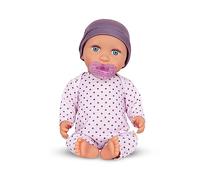 LullaBaby - 14-Inch Realistic Baby Doll - Fair Skin Tone & Blue Eyes - Soft Body & Removable Outfit -Lilac Hat & Pacifier Accessories 2+ Years- Baby Doll - Lilac Polka Dot Pajama