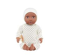 LullaBaby - 14-Inch Realistic Baby Doll - Warm Skin Tone & Brown Eyes - Soft Body & Removable Outfit - Ivory Hat & Pacifier Accessories 2+ Years- Baby Doll - Ivory Polka Dot Pajama