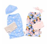 LullaBaby - 14-inch Realistic Baby Twin Dolls & Sleep Sacks- Fair Skin Tones & Brown Eyes - Star & Floral Swaddles - Hat & Headband - Toys For Kids Ages 2+ & Up