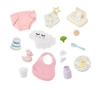 LullaBaby Baby Doll Accessories Meal Time and Changing Set, 19 Pc