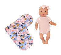 LullaBaby Baby Doll & Floral Swaddle - Realistic Soft Doll, Hazel Eyes, Fair Skin Tone, Kids First Baby Toy with Swaddle Sleeping Bag, For Boys & Girlds Aged 2+