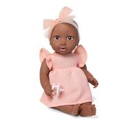 LullaBaby Baby Doll in Pink Dress - Soft 36cm Girl Doll, Perfect First Baby Doll for Kids, Brown Eyes & Warm Skin Tone, Cute Dress, Pretend Play For Ages 2+
