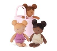 LullaBaby Bath Baby Dolls, Washable Water Play Set with Pink Basket