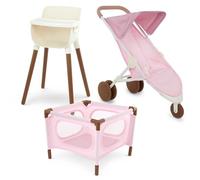 LullaBaby Doll Nursery Playset with Stroller, Playpen and High Chair