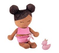 LullaBaby Plush Baby Bath Doll - Dark-Brown Hair & Warm Skin Tone