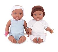 LullaBaby Twin Baby Dolls Set - Boy & Girl Baby Doll Toys, Warm Skin Tone, Brown Eyes, Dummies, Realistic Twin Doll Set