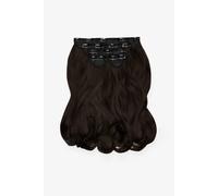 Super Thick 16" 5 Piece Blow Dry Wavy Clip In Extensions Dark Brown Brown