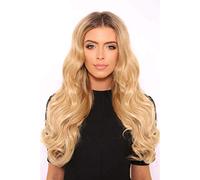 Lullabellz Super Thick Natural Wavy Clip In Hair Extensions 5-Piece, 22-Inch Length, Light Golden Blonde