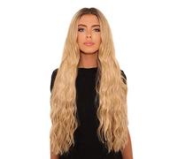 Lullabellz Super Thick Waist Length Wavy Clip In Hair Extensions 5-Piece, 26-Inch Length, Golden Blonde