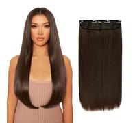 Lullabellz Thick Straight Clip In Hair Extensions 24-Inch Chocolate Brown