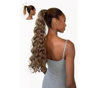 Lullabellz Women's Midi Grande Curly Corkscrew 20inch Wraparound Pony in Mellow Brown Lullabellz Mellow Brown