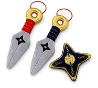 Lullaberry 3-Piece Plush Ninja Weapons Set - Soft Kunai & Shuriken Pretend Play Toys for Kids Ages 3+ - Safe Japanese Martial Arts Dress Up Accessories for Ninja Costume, Role Play & Imaginative Play