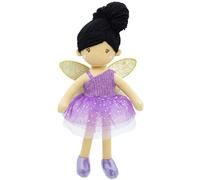 Lullaberry 30cm Enchanted Fairy Doll Violet - Plush Stuffed Soft Doll Girl Gift - Purple Outfit and Gold Wings