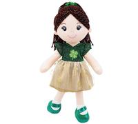 Lullaberry 35cm Clover Sophie - Saint Patrick's Day Soft Plush Doll - Huggable Irish Themed Rag Doll for Girls - Green