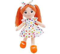 Lullaberry 35cm Snuggle Cutie Bella - Soft Cuddly Plush Doll Gift for Girls - Huggable Rag Doll - Orange