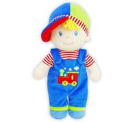 Lullaberry 35cm Soft Dolly Ben - Stuffed Soft Baby Boy Doll for Birth and Up - Blue Outfit