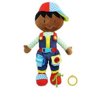 Lullaberry 40cm Dressy Friends Isaiah - Educational Stuffed Plush Doll For Kids and Toddlers 18 Months and Up - Montessori Buckle Soft Toy