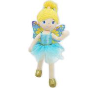 Lullaberry 40cm Enchanted Fairy Doll Fayetta - Plush Stuffed Soft Doll Girl Gift - Blue Outfit and Wings