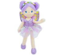 Lullaberry 40cm Enchanted Fairy Doll Yaritza - Plush Stuffed Soft Doll Girl Gift - Purple Outfit and Wings