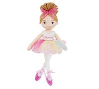 Lullaberry 40cm Personalised Ballerina Doll - Monica - Custom Name Printed Plush Ballet Doll for Girls - Soft Dance Recital Gift with Custom Font & Color Options