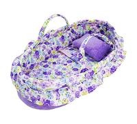 Lullaberry Cozy Dream Doll Bassinet - Baby Doll Portable Carrier - Fits for American Girl Dolls up to 14"(36cm) - Soft Pillow & Safety Buckle Included - Purple